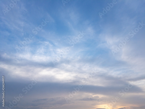 Fototapeta Naklejka Na Ścianę i Meble -  blue sky with clouds, evening sky