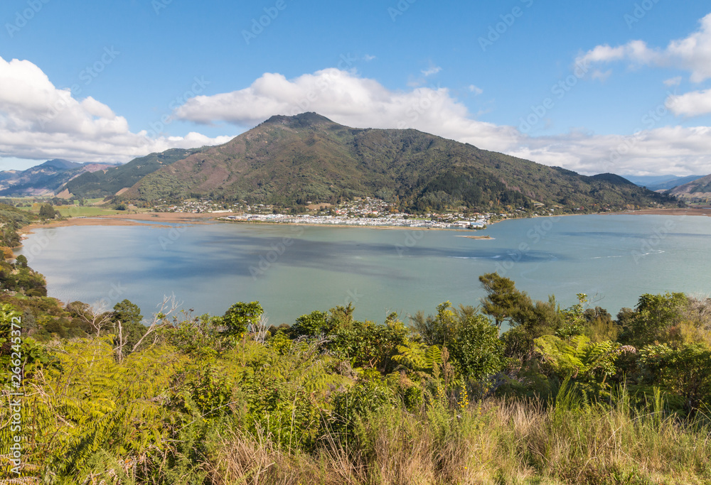 Pelorus Sound with Havelock town in South Island, New Zealand Pelorus Sound with Havelock town in South Island, New Zealand
