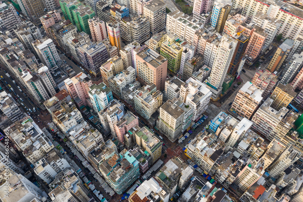 Aerial view of Hong Kong urban downtown city Aerial view of Hong Kong urban downtown city