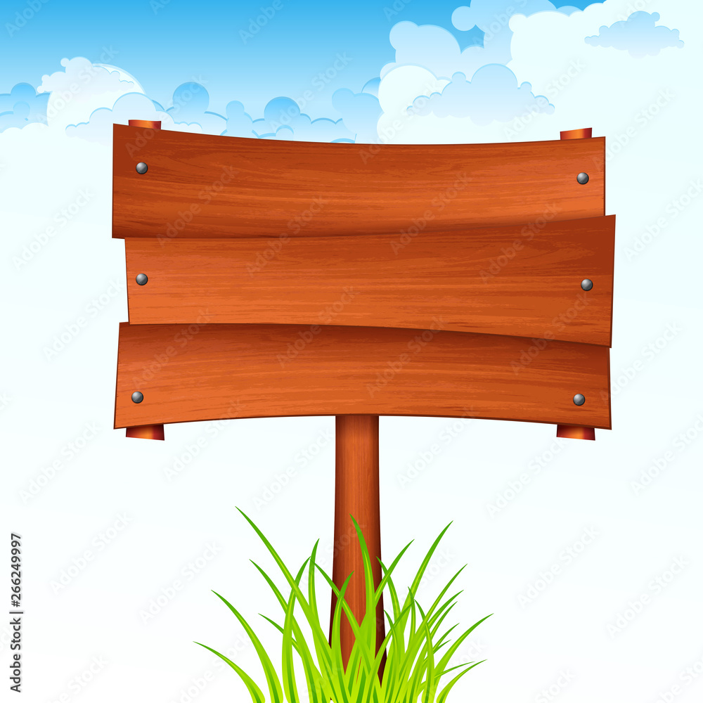 Wooden sign board on a stick Wooden sign board on a stick