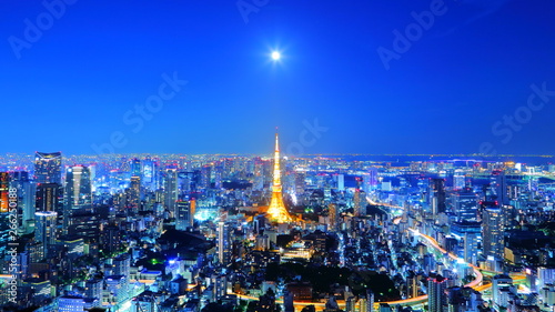 東京の都市風景 夜景・都市・都会・ビル