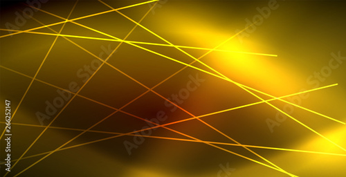 Neon glowing wave, magic energy and light motion background © antishock