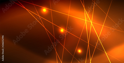 Neon glowing wave, magic energy and light motion background © antishock