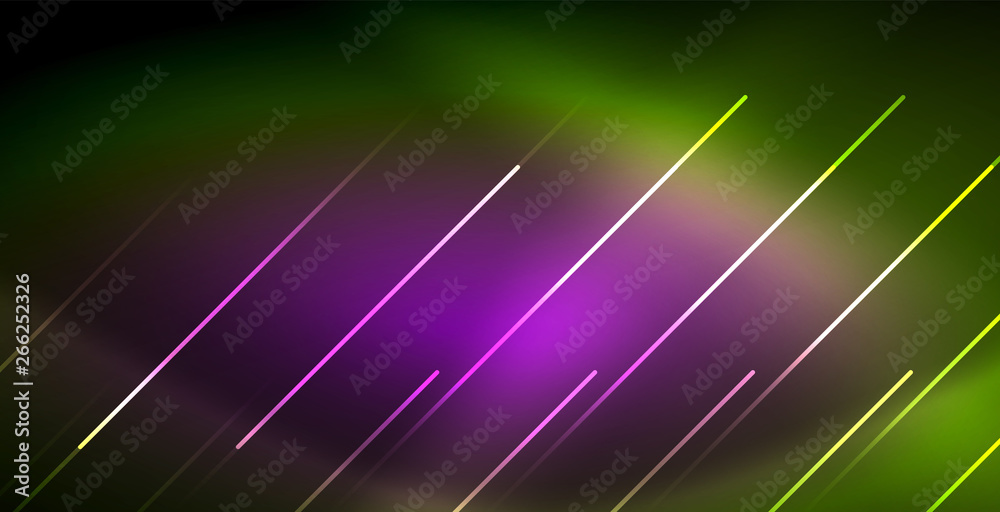 Neon glowing wave, magic energy and light motion background Neon glowing wave, magic energy and light motion background