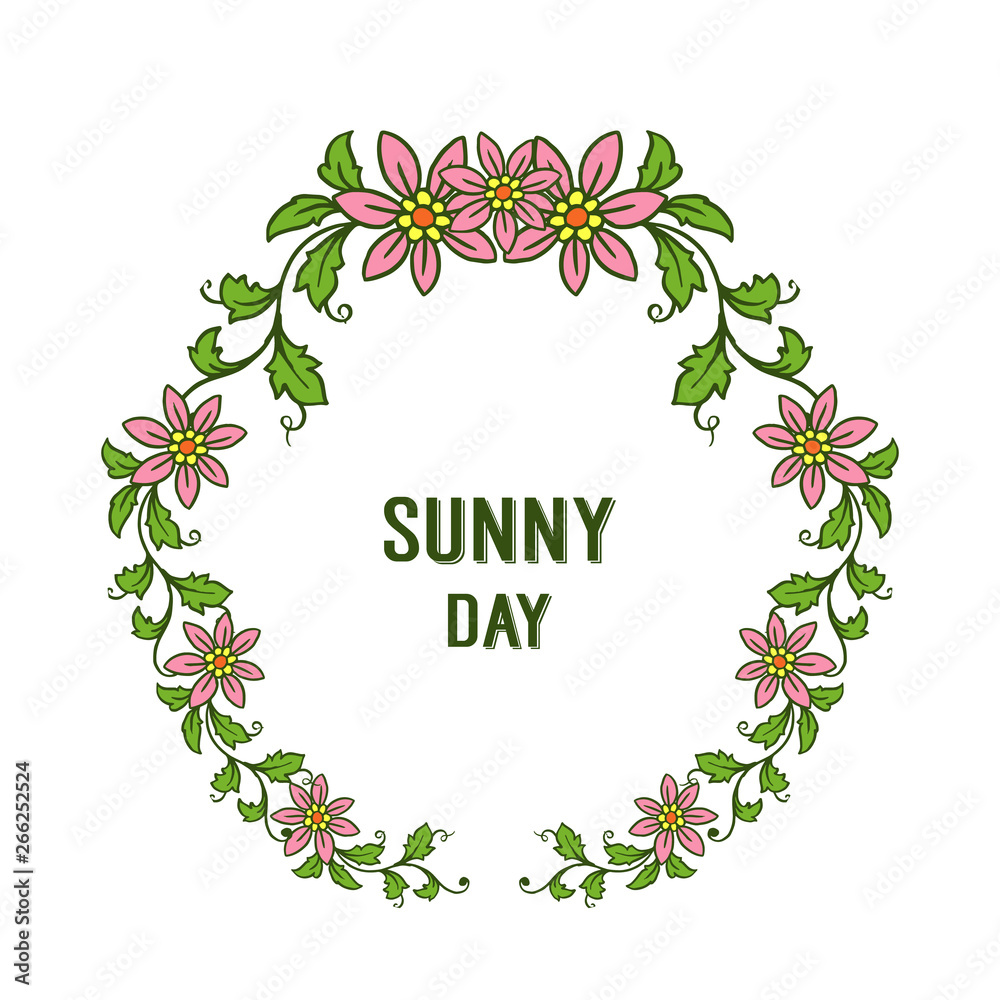 Vector illustration blossom flower frame with design sunny day