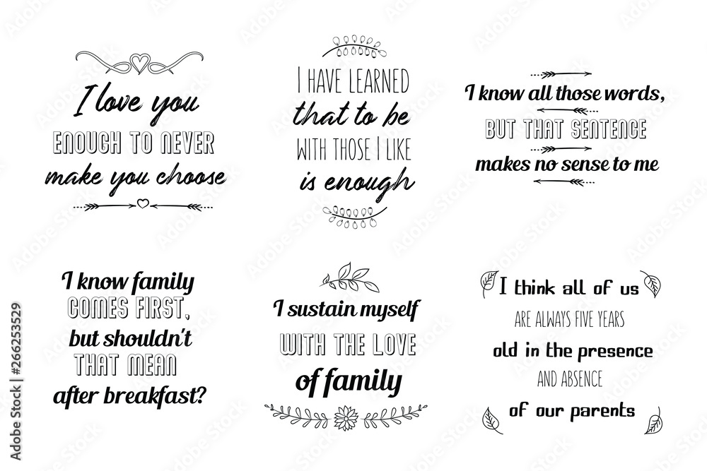 Calligraphy saying for print about relationships abd family. Vector Quote for typography and Social media post. Modern Inspiration Design