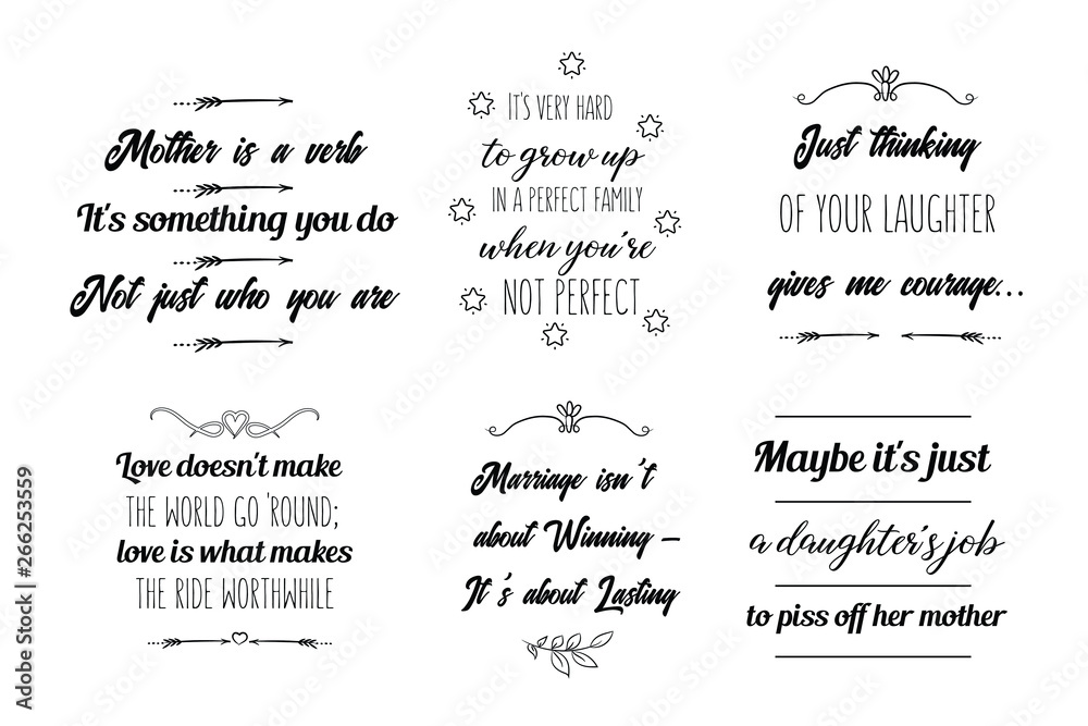 Calligraphy saying for print about relationships abd family. Vector Quote for typography and Social media post. Modern Inspiration Design