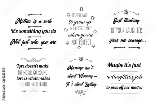 Calligraphy saying for print about relationships abd family. Vector Quote for typography and Social media post. Modern Inspiration Design