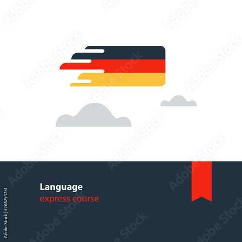 German language courses advertising concept. Fluent speaking foreign language