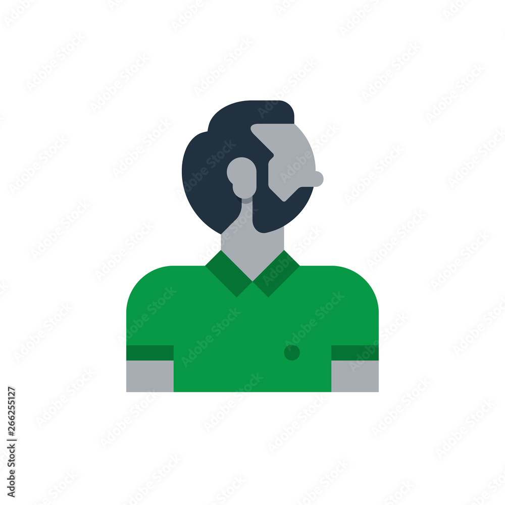 Man side view, turned head, person with beard, clerk Man side view, turned head, person with beard, clerk