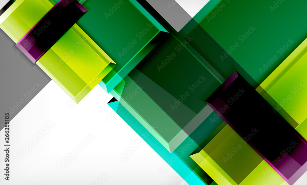 Bright colorful square shape blocks geometrical background