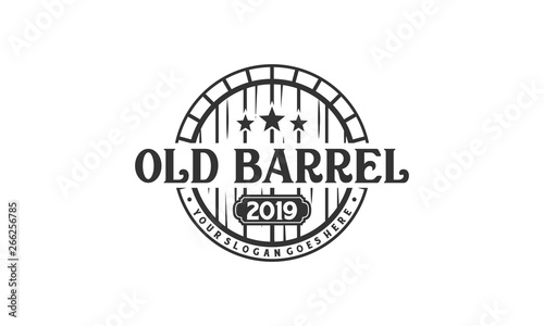 Tablou Canvas Old barrel vintage logo