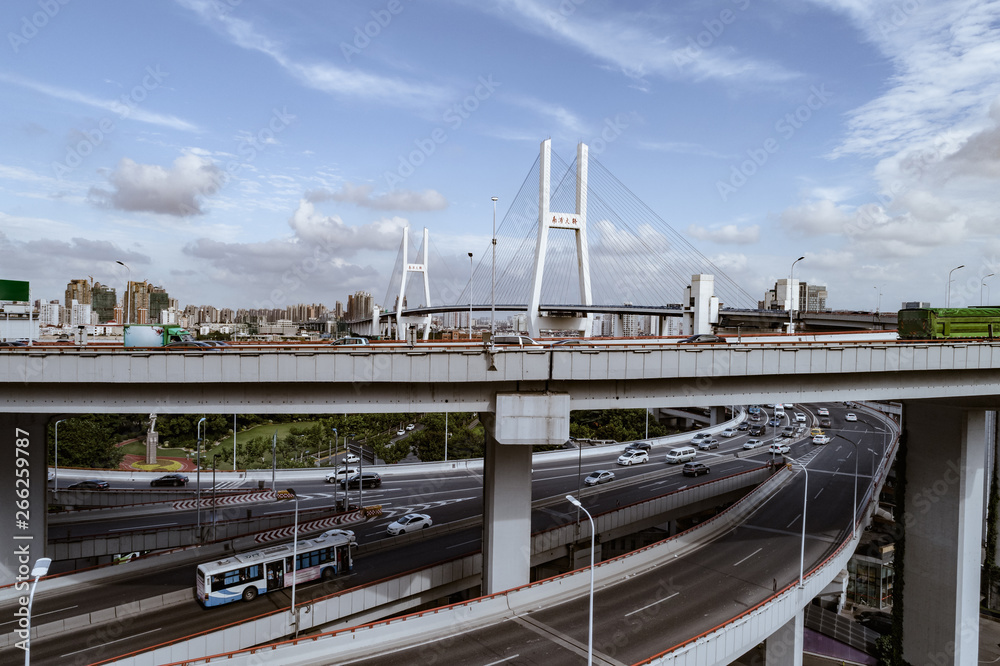 Nanpu Bridge Approach Bridge in Shanghai