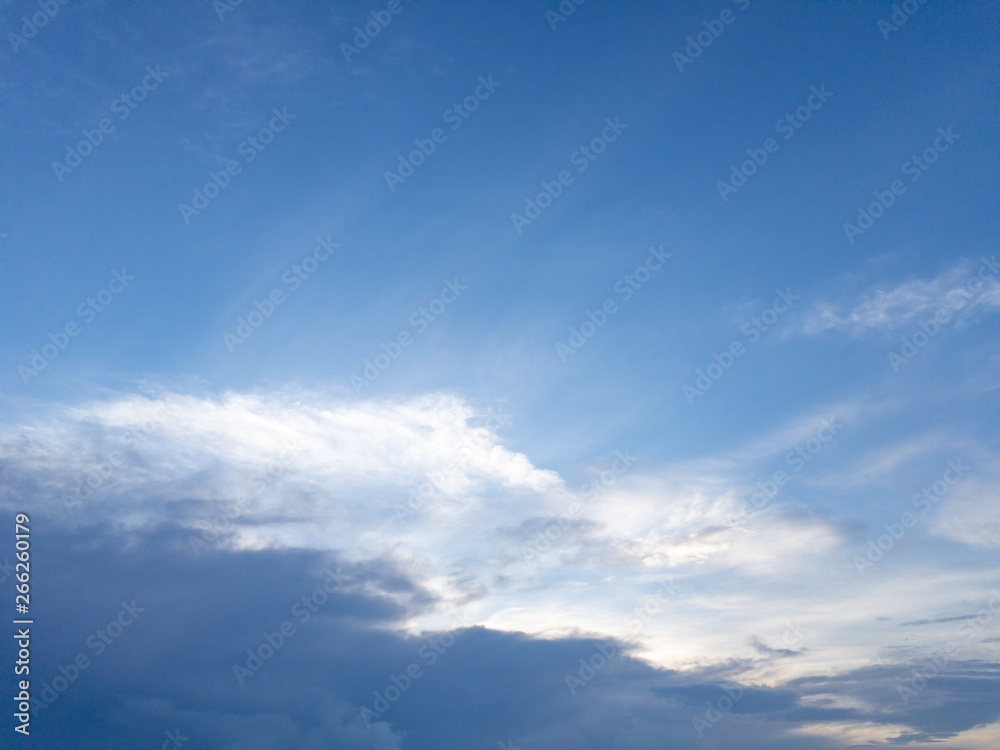 evening sky, blue sky with clouds