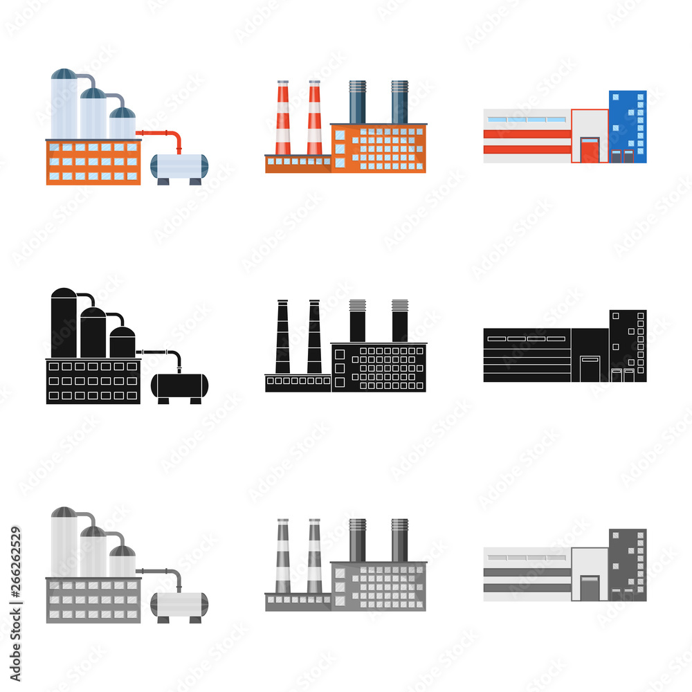 Obraz premium Vector design of production and structure sign. Set of production and technology vector icon for stock.