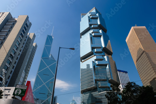 Billede på lærred 香港 中環・金鐘 高層ビル群