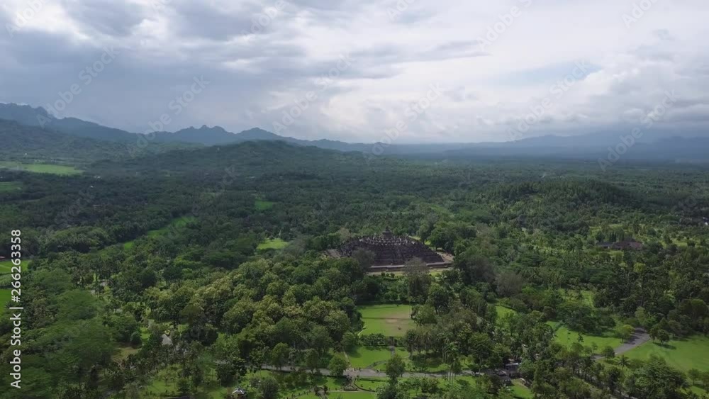 Amazing drone shot of Borobudur Temple in Indonesia Amazing drone shot of Borobudur Temple in Indonesia