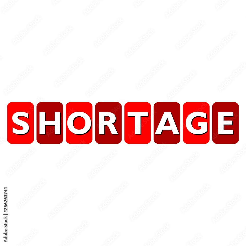 Shortage sign icon button