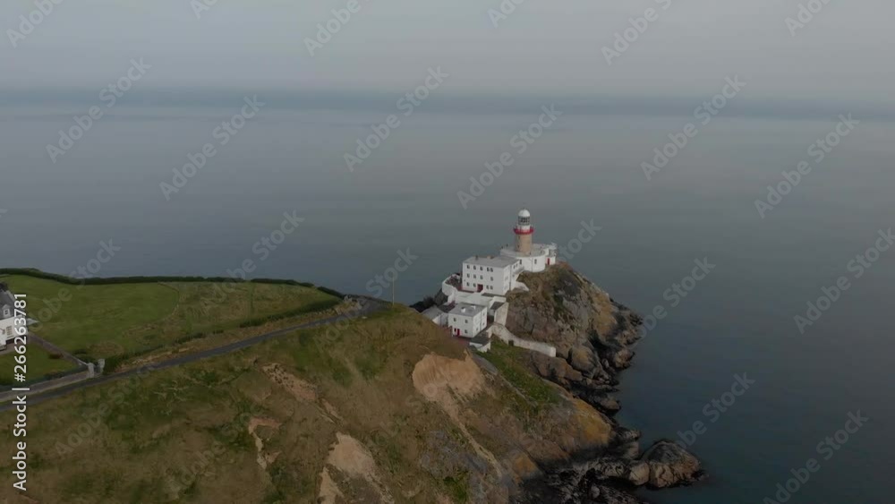 Drone View of Lighthouse at the seaside cliff. Drone View of Lighthouse at the seaside cliff.