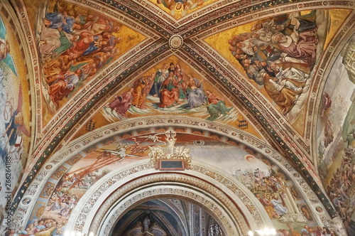 Frescoes inside the cathedral of Orvieto  Italy