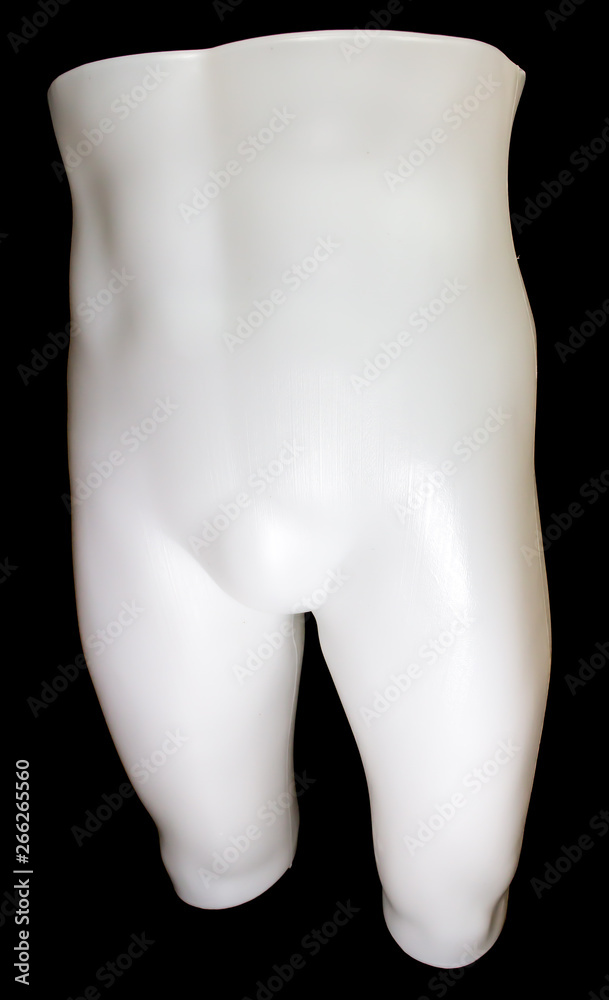 White mannequin male on black background White mannequin male on black background