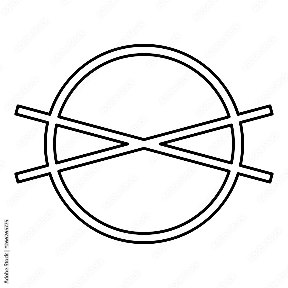 Dry cleaning is prohibited Clothes care symbols Washing concept Laundry sign icon outline black color vector illustration flat style image