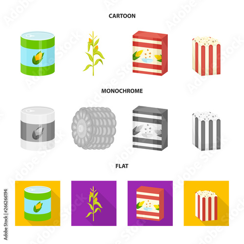 Vector design of cornfield and vegetable sign. Set of cornfield and vegetarian vector icon for stock.