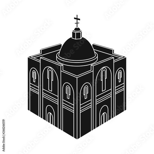 Vector illustration of church and orthodox logo. Set of church and christmas stock vector illustration.