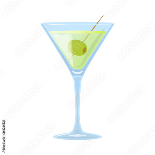 Isolated object of martini and glass sign. Set of martini and alcohol stock symbol for web.