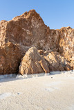 Salty rocks in the plain of salt in the Danakil Depression in Ethiopia, Africa