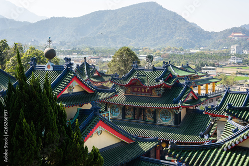 colorful palace roofs in Baohu Dimu Temple