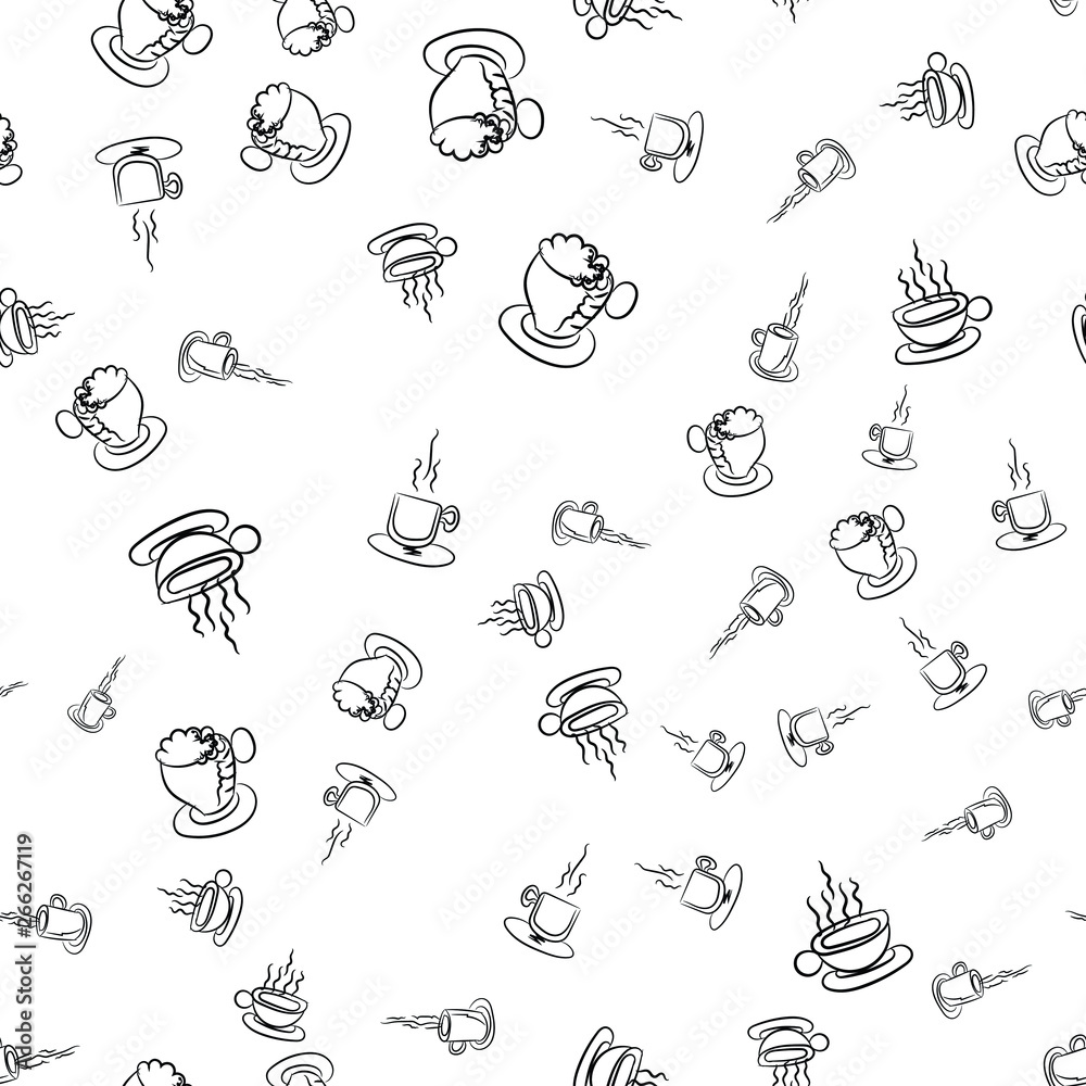 Coffee seamless vector pattern for Cup mug, restaurant or cafe menu design. Coffee seamless vector pattern for Cup mug, restaurant or cafe menu design.
