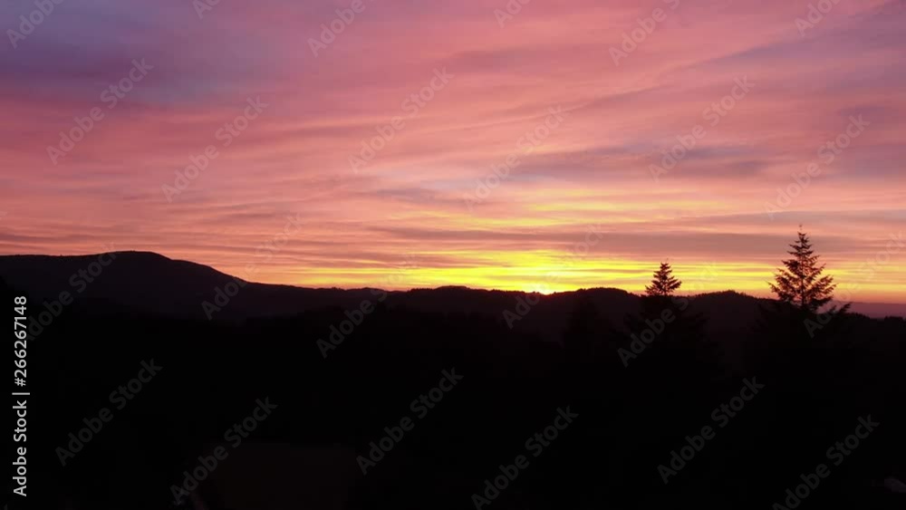 Amazing sunset with colorful sky near the mountains, 4k Amazing sunset with colorful sky near the mountains, 4k
