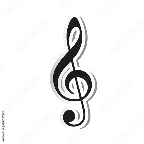 Musik Note Sticker - Vector Illustration - Isolated On White Background