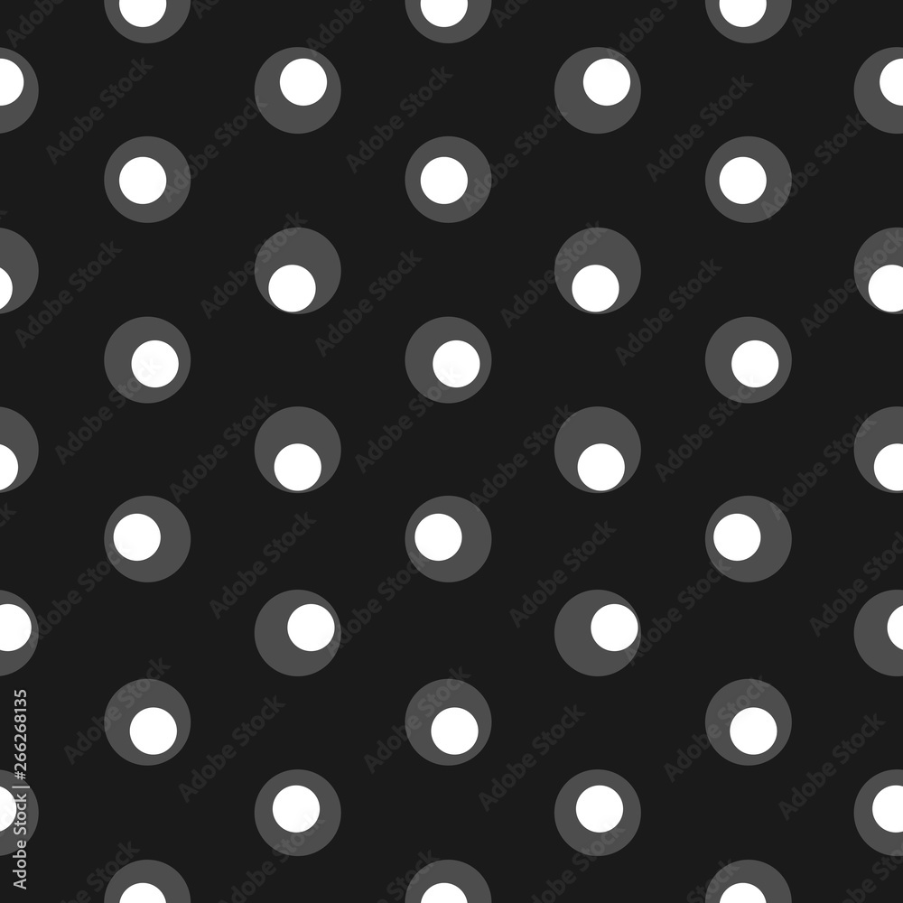 Polka dot abstract seamless pattern on a dark background