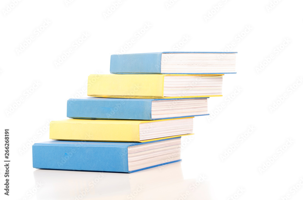 Stack of books isolated on white