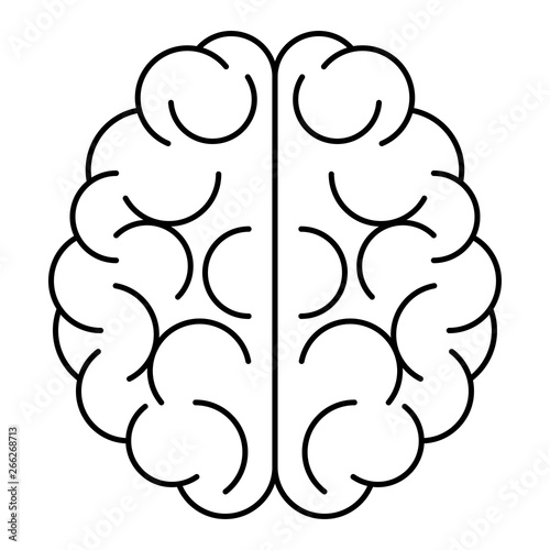 brain icon plain isolated outline white background