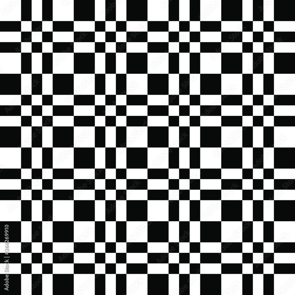 Fototapeta premium Wzór w kratkę. Czarno-białe tło geometryczne. Streszczenie tekstura. Uniwersalny element dekoracyjny.