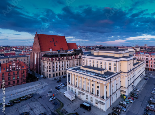 Opera in Wrocław aerial view