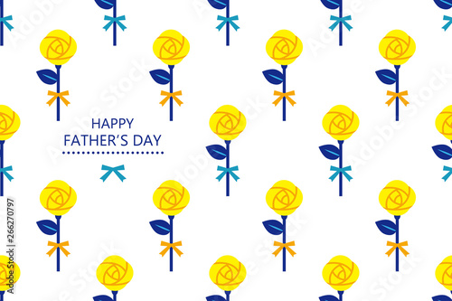 Greeting Of Fathers'day & Rose Pattern Horizontal