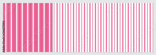 Pattern stripe vertical seamless background pink and white colors. Template set with 2 sizes.