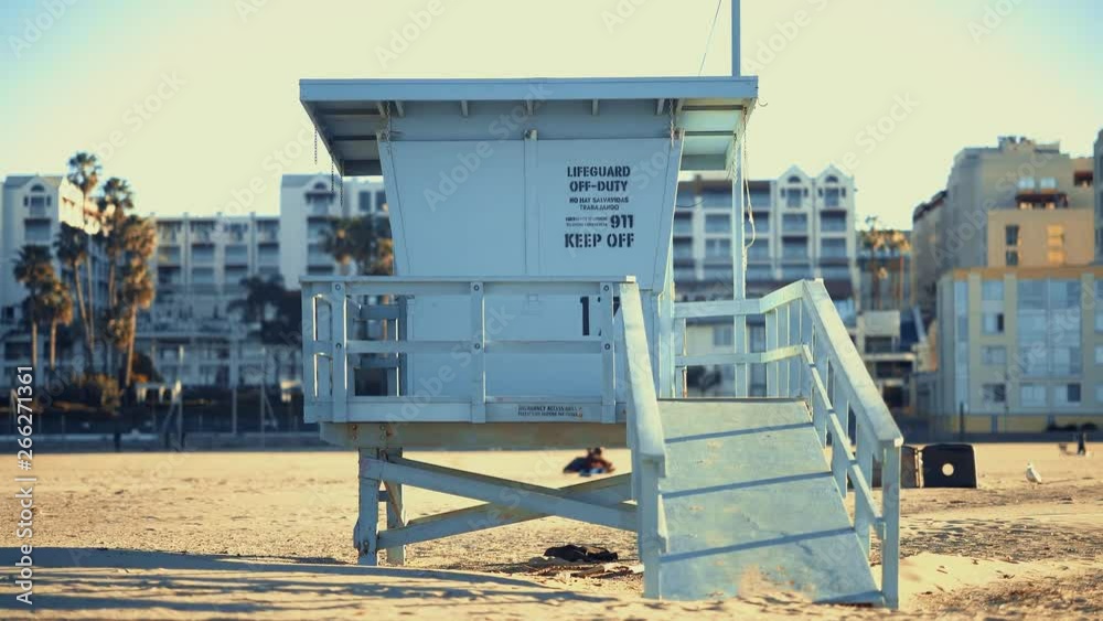 Lifeguard on the beach in Santa Monica, California Lifeguard on the beach in Santa Monica, California