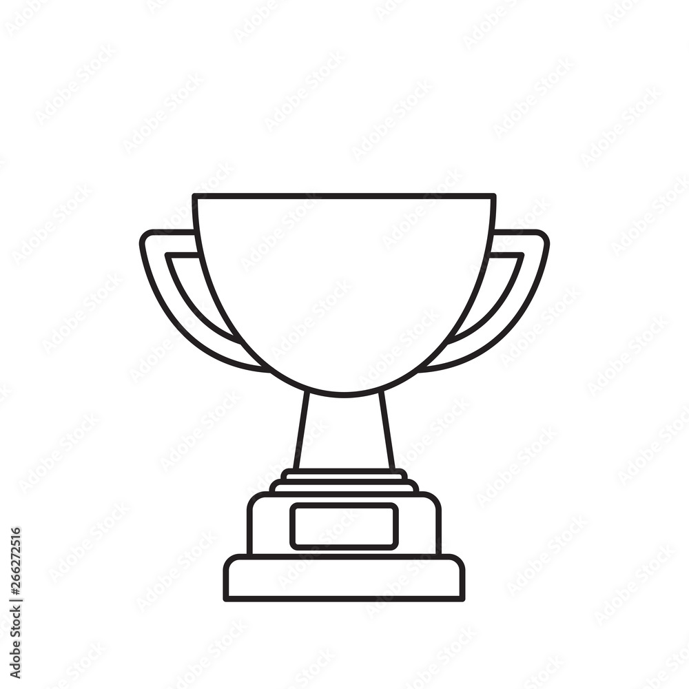 Cup championship prize. Award first place outline icon isolated on white background Cup championship prize. Award first place outline icon isolated on white background