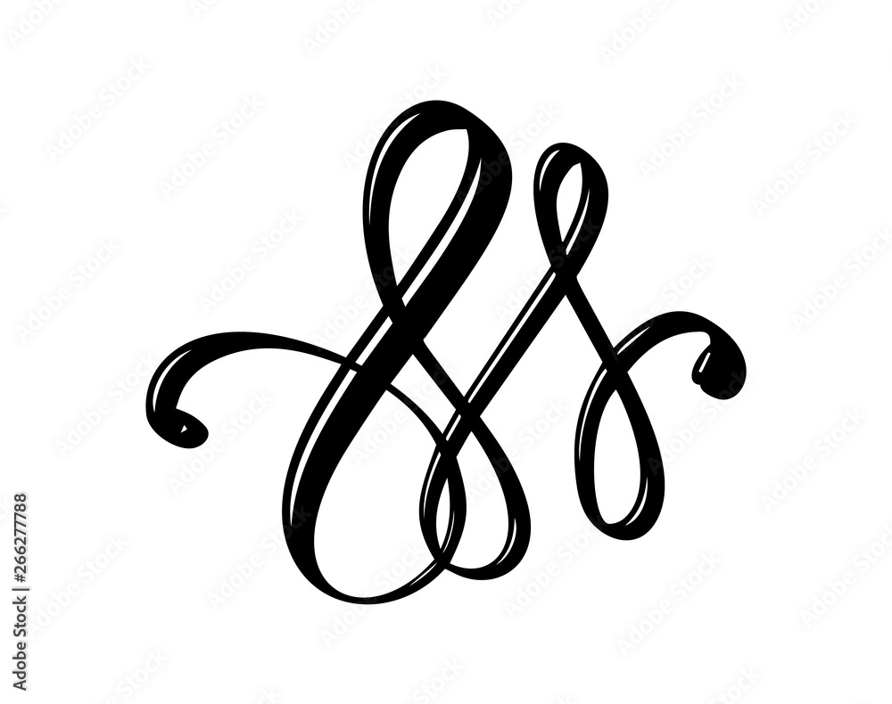 Vector floral calligraphy element flourish. Hand drawn divider for page decoration and frame design illustration swirl ornament. Decorative silhouette for wedding cards and invitations Vector floral calligraphy element flourish. Hand drawn divider for page decoration and frame design illustration swirl ornament. Decorative silhouette for wedding cards and invitations