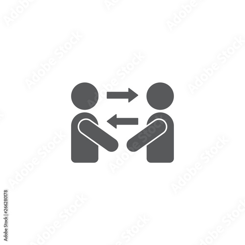 persons exchange or switch persons vector icon concept, isolated on white background