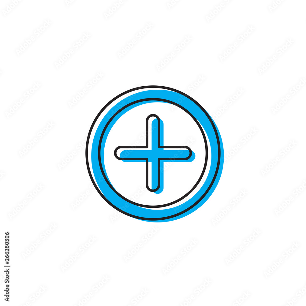 plus, add button vector icon concept, isolated on white background plus, add button vector icon concept, isolated on white background