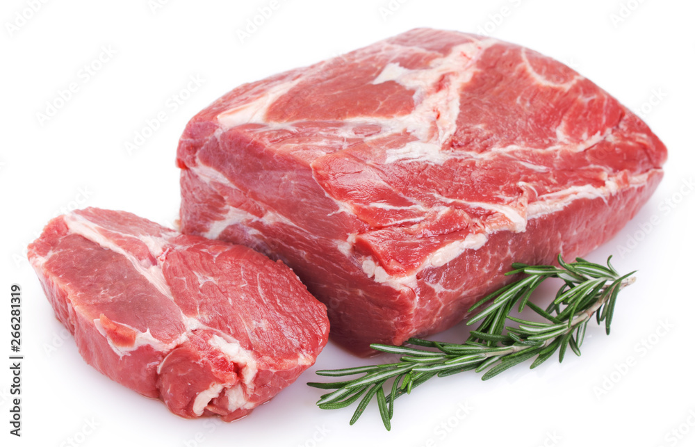 Raw pork on white background Raw pork on white background