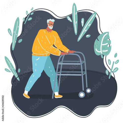 Elderly man walking.