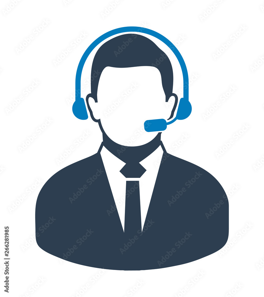 Male Costumer service icon. Flat style vector EPS. Male Costumer service icon. Flat style vector EPS.