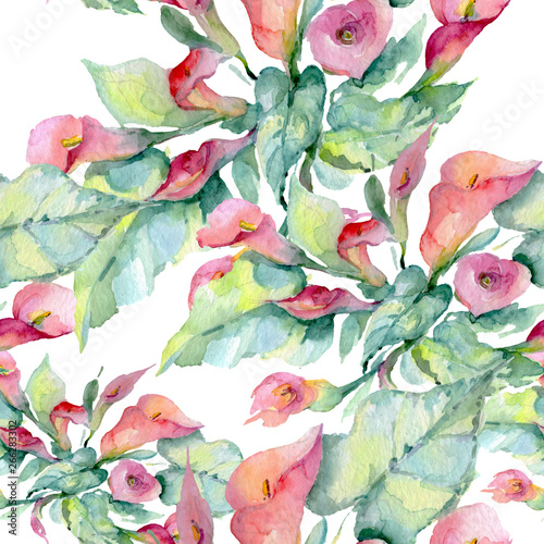Bouquet floral botanical flowers. Watercolor background illustration set. Seamless background pattern. © LIGHTFIELD STUDIOS